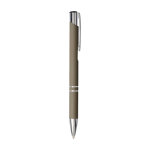 Stylo bille en aluminium avec revêtement doux au toucher encre noire deuxième vue latérale