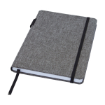 Carnet avec couverture tissu RPET et porte-stylo A5 feuilles lignées