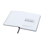 Carnet avec couverture tissu RPET et porte-stylo A5 feuilles lignées quatrième vue