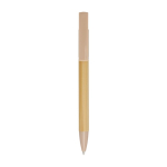 Stylo en bambou avec support de téléphone intégré encre noire couleur ivoire