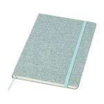 Carnet à couverture rigide en coton recyclé A5 feuilles lignées couleur vert pastel