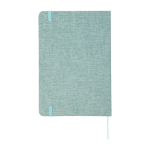 Carnet à couverture rigide en coton recyclé A5 feuilles lignées couleur vert pastel deuxième vue arrière