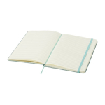 Carnet à couverture rigide en coton recyclé A5 feuilles lignées couleur vert pastel deuxième vue