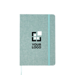 Carnet à couverture rigide en coton recyclé A5 feuilles lignées avec zone d'impression