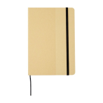 Carnet à couverture en carton recyclé et élastique A5 feuilles lignées couleur noir deuxième vue frontale