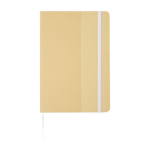 Carnet à couverture en carton recyclé et élastique A5 feuilles lignées couleur blanc deuxième vue frontale