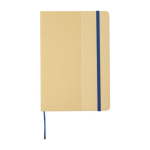 Carnet à couverture en carton recyclé et élastique A5 feuilles lignées couleur bleu marine deuxième vue frontale
