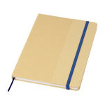 Carnet à couverture en carton recyclé et élastique A5 feuilles lignées couleur bleu marine