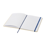Carnet à couverture en carton recyclé et élastique A5 feuilles lignées couleur bleu marine deuxième vue