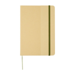 Carnet à couverture en carton recyclé et élastique A5 feuilles lignées couleur vert foncé deuxième vue frontale