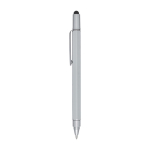 Stylo multifonction en aluminium recyclé argenté encre noire couleur argenté vue latérale