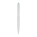 Stylo en plastique recyclé avec ressort en acier encre noire couleur blanc