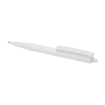 Stylo en plastique recyclé avec ressort en acier encre noire couleur blanc deuxième vue
