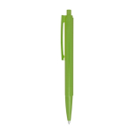Stylo en plastique recyclé avec ressort en acier encre noire couleur vert vue latérale
