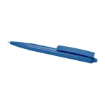 Stylo en plastique recyclé avec ressort en acier encre bleue couleur bleu deuxième vue