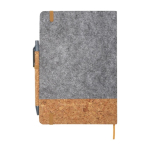 Carnet couverture en liège et feutre recyclés A5 feuilles lignées couleur naturel deuxième vue arrière