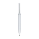 Stylo en aluminium recyclé avec partie en bambou encre noire couleur blanc