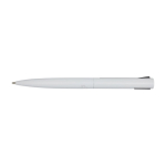 Stylo en aluminium et plastique recyclé avec clip encre noire couleur blanc deuxième vue frontale