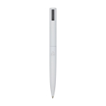 Stylo en aluminium et plastique recyclé avec clip encre noire couleur blanc deuxième vue arrière