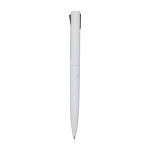 Stylo en aluminium et plastique recyclé avec clip encre noire couleur blanc vue latérale