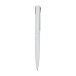 Stylo en aluminium et plastique recyclé avec clip encre noire couleur blanc deuxième vue latérale