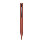 Stylo en aluminium et plastique recyclé avec clip encre bleue couleur saumon