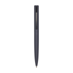 Stylo en aluminium et plastique recyclé avec clip encre bleue couleur gris taupe