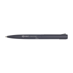 Stylo en aluminium et plastique recyclé avec clip encre bleue couleur gris taupe vue impression avec logo 2
