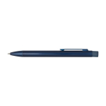 Stylo en laiton recyclé avec clip en fer encre noire couleur bleu deuxième vue frontale