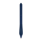 Stylo en plastique recyclé avec corps en caoutchouc encre noire couleur bleu marine
