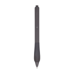 Stylo en plastique recyclé avec corps en caoutchouc encre noire couleur gris taupe