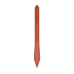 Stylo en plastique recyclé avec corps en caoutchouc encre bleue couleur saumon