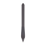 Stylo en plastique recyclé avec corps en caoutchouc encre bleue couleur gris taupe deuxième vue arrière