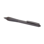 Stylo en plastique recyclé avec corps en caoutchouc encre bleue couleur gris taupe deuxième vue