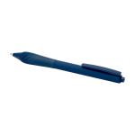 Stylo en plastique recyclé avec corps en caoutchouc encre bleue deuxième vue