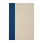 Carnet à couverture rigide à base de canne à sucre A5 feuilles lignées couleur cyan deuxième vue frontale