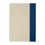Carnet à couverture rigide à base de canne à sucre A5 feuilles lignées couleur cyan deuxième vue arrière