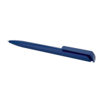 Stylo en plastique recyclé et pointe en acier inoxydable encre bleue couleur bleu deuxième vue