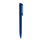 Stylo en plastique recyclé et pointe en acier inoxydable encre bleue couleur bleu deuxième vue latérale