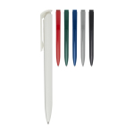 Stylo en plastique recyclé et pointe en acier inoxydable encre noire couleur noir deuxième vue en couleurs