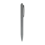 Stylo en plastique recyclé avec écriture longue encre bleue couleur gris deuxième vue latérale
