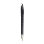 Stylo avec corps et clip en plastique recyclé encre bleue couleur noir vue latérale