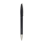 Stylo avec corps et clip en plastique recyclé encre bleue couleur noir deuxième vue latérale