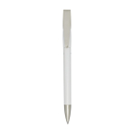 Stylo avec corps et clip en plastique recyclé encre bleue couleur blanc