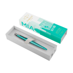 Stylo en métal Parker Jotter SE Global Icons encre bleue couleur turquoise deuxième vue frontale