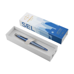 Stylo en métal Parker Jotter SE Global Icons encre bleue couleur bleu électrique deuxième vue frontale