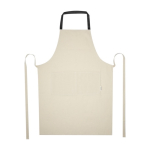 Tablier en coton recyclé avec tour de cou coloré 200 g/m² couleur noir deuxième vue frontale