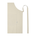 Tablier en coton recyclé avec tour de cou coloré 200 g/m² couleur noir vue détail 1