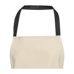 Tablier en coton recyclé avec tour de cou coloré 200 g/m² couleur noir vue détail 2