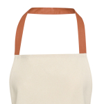 Tablier en coton recyclé avec tour de cou coloré 200 g/m² couleur saumon vue détail 2